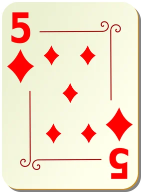 Free Stock Photo: Illustration of a Five of Diamonds playing card