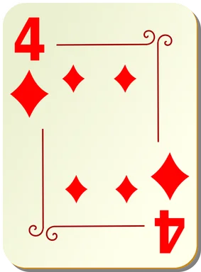 Free Stock Photo: Illustration of a Four of Diamonds playing card