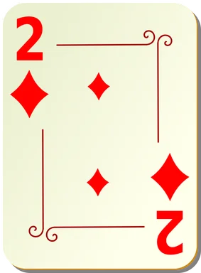 Free Stock Photo: Illustration of a Two of Diamonds playing card