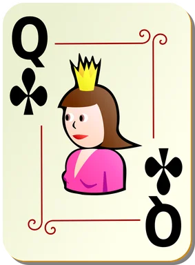 Free Stock Photo: Illustration of a Queen of Clubs playing card
