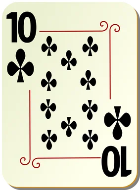Free Stock Photo: Illustration of a Ten of Clubs playing card