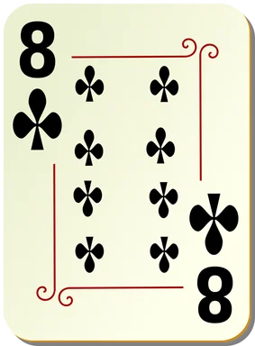 Free Stock Photo: Illustration of a Eight of Clubs playing card