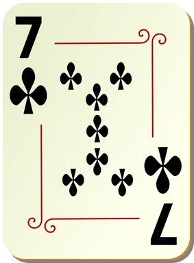 Free Stock Photo: Illustration of a Seven of Clubs playing card