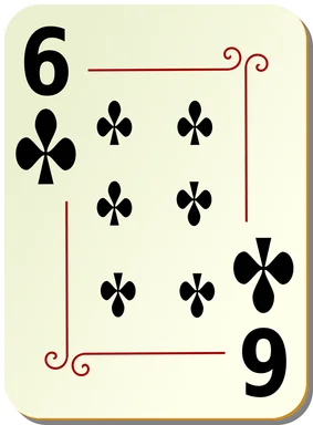 Free Stock Photo: Illustration of a Six of Clubs playing card