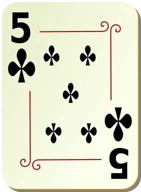 Free Stock Photo: Illustration of a Five of Clubs playing card