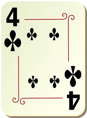 Free Stock Photo: Illustration of a Four of Clubs playing card