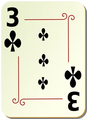 Free Stock Photo: Illustration of a Three of Clubs playing card