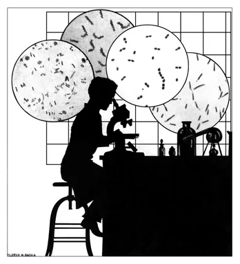 Free Stock Photo: Illustration of a silhouette of a laboratory researcher