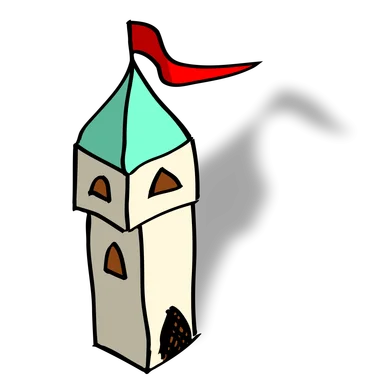 Free Stock Photo: Illustration of a small cartoon castle tower