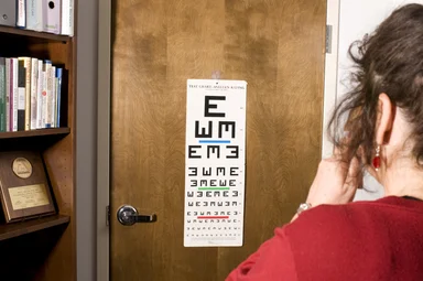 Free Stock Photo: A woman being given an eye exam