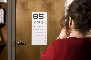Free Stock Photo: A woman being given an eye exam