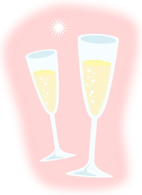Free Stock Photo: Illustration of champagne glasses