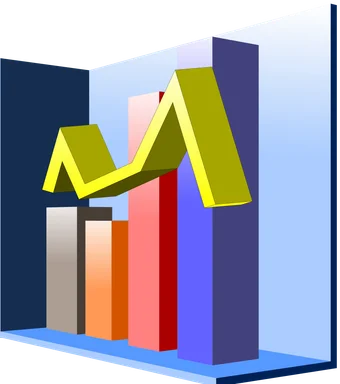 Free Stock Photo: Illustration of a 3D bar chart