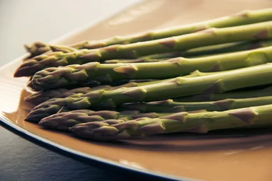 Free Stock Photo: A plate of freshly cooked asparagus