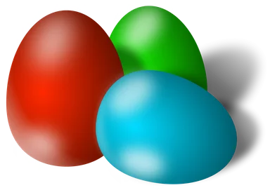 Free Stock Photo: Illustration of three colored Easter eggs