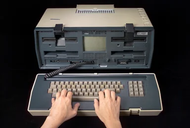 Free Stock Photo: An early 1980 model of a portable computer