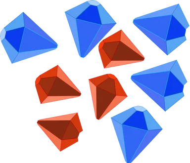 Free Stock Photo: Illustration of red and blue jewels