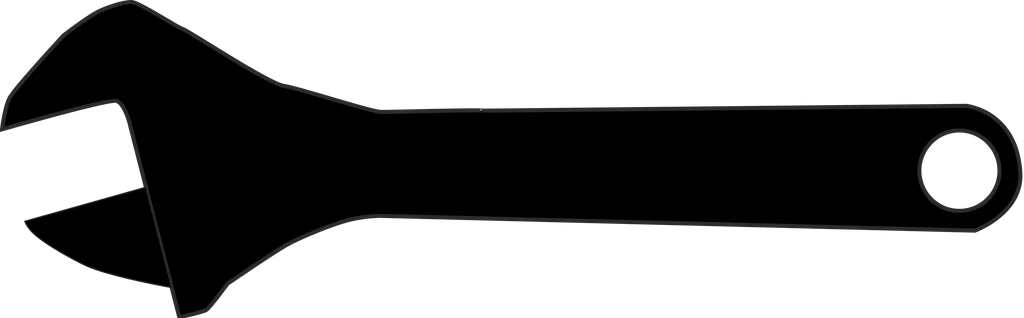 Illustration of an adjustable wrench silhouette : Free Stock Photo
