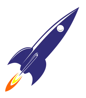 Free Stock Photo: Illustration of a blue rocket