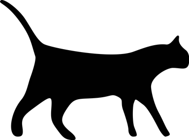 Free Stock Photo: Illustrated silhouette of a black cat