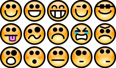 Free Stock Photo: Collection of orange smiley faces
