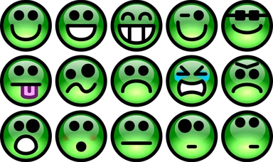 Free Stock Photo: Collection of green smiley faces