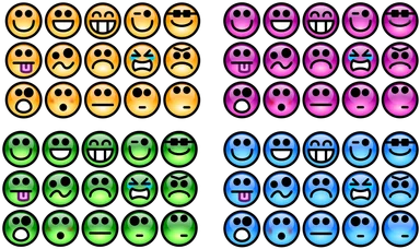 Free Stock Photo: Collection of colorful smiley faces