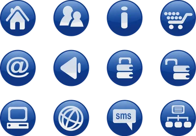 Free Stock Photo: Collection of blue icon buttons