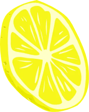 Free Stock Photo: Illustration of a yellow lemon slice