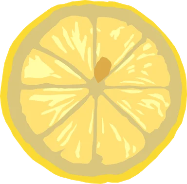 Free Stock Photo: Illustration of a yellow lemon slice