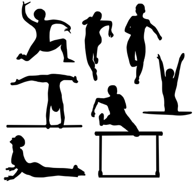 Free Stock Photo: Illustration of athletes and sport silhouettes