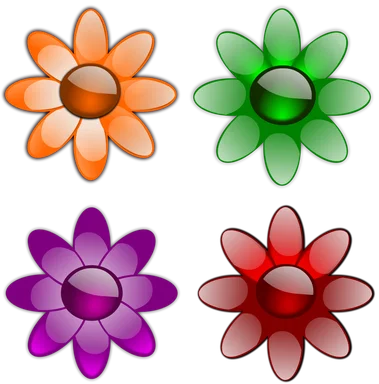Free Stock Photo: Illustration of a set of flowers