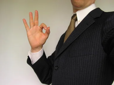 Free Stock Photo: Business man in suit making OK symbol