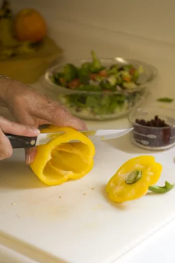 Free Stock Photo: Preparing a salad in a kitchen