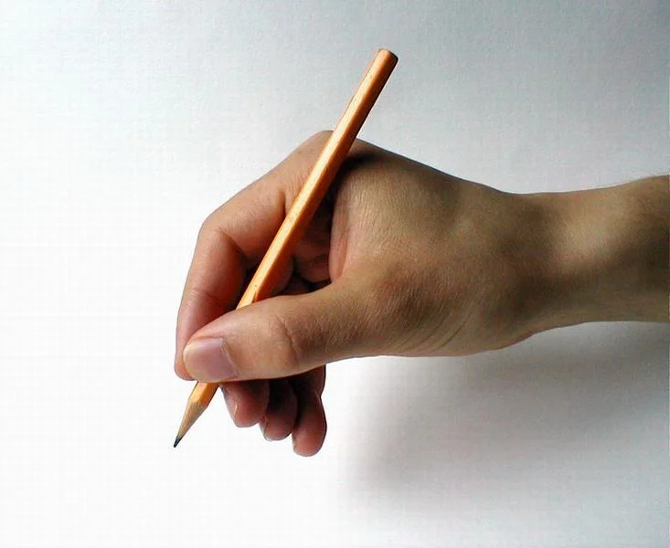 Closeup of a hand holding a pencil : Free Stock Photo