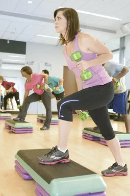 Free Stock Photo: Men and women performing aerobic exercises