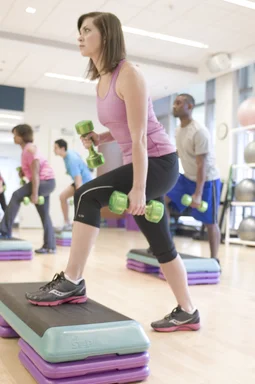 Free Stock Photo: Men and women performing aerobic exercises