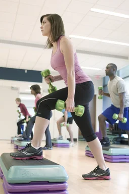 Free Stock Photo: Men and women performing aerobic exercises