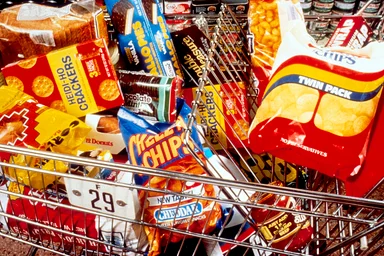 Free Stock Photo: Unhealthy snacks ina shopping cart