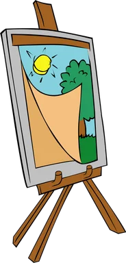 Free Stock Photo: Illustration of a painting on an easel