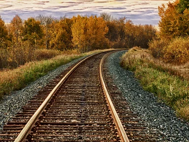 Free Stock Photo: Railroad Track On A Fall Day