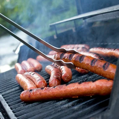 Free Stock Photo: Hotdogs on a grill