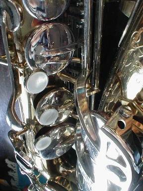 Free Stock Photo: Closeup of a shiny saxophone