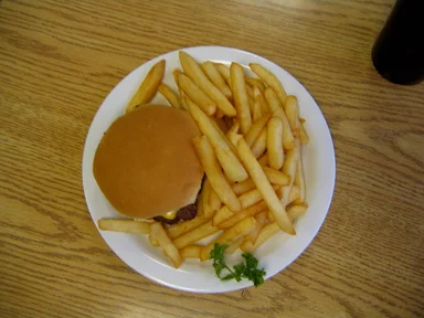Free Stock Photo: Cheeseburger and fries