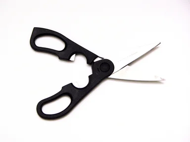Free Stock Photo: Black handled scissors on a white background