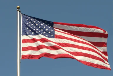 Free Stock Photo: US flag flying in the wind