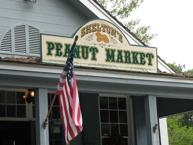 Free Stock Photo: Store front with American flag