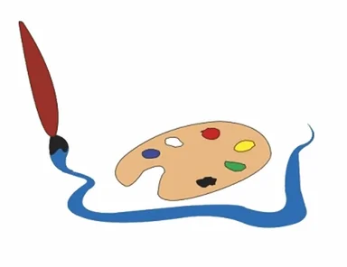 Free Stock Photo: Illustration of a paint brush and palette