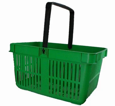 Free Stock Photo: A green plastic shopping basket