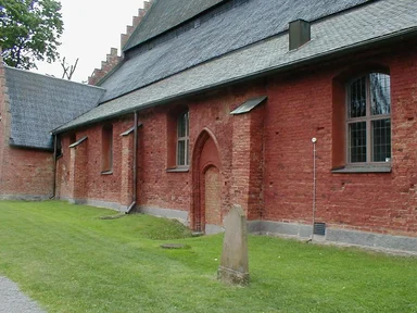 Free Stock Photo: A red brick church wall